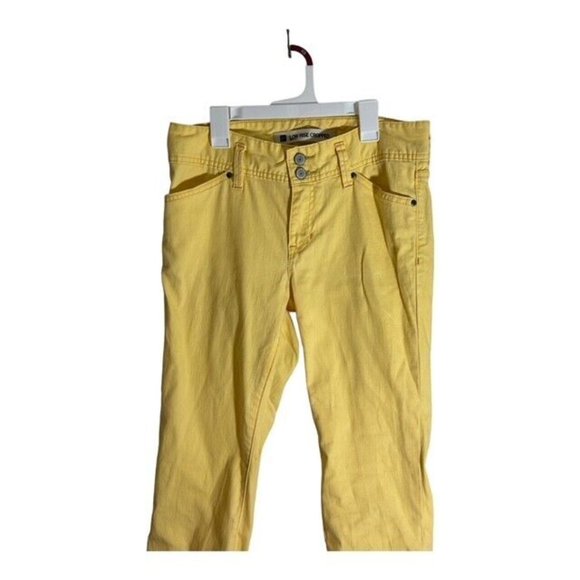 Gap Cropped Jeans Women's Size 6 Yellow Mid Rise Stretch - Picture 3 of 8